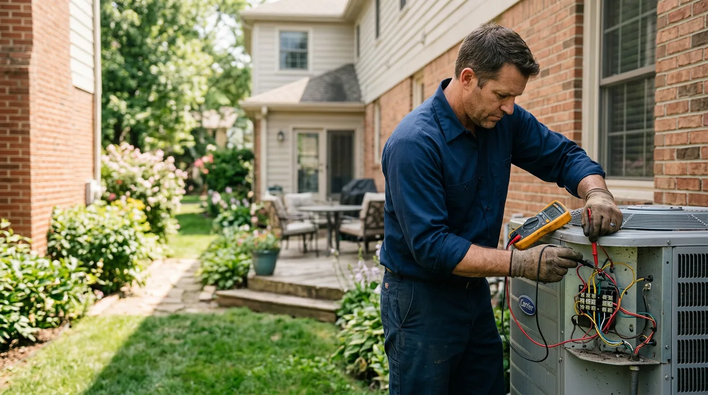 HVAC technician working near Glen Oaks, NY